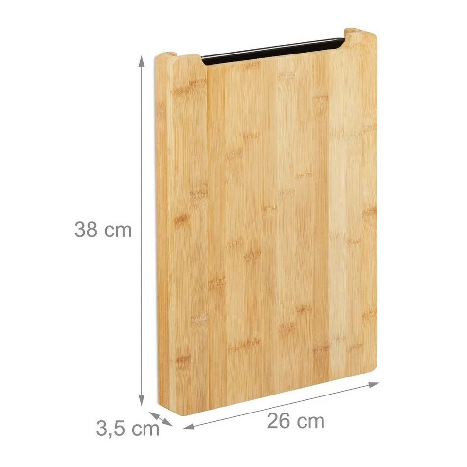 relaxdays Schneidebrett »Schneidebrett mit Auffangschale«, Bambus 4 relaxdays Schneidebrett »Schneidebrett mit Auffangschale«, Bambus – Bild 4