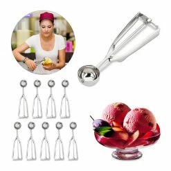 relaxdays Eisportionierer »10 x Eisportionierer Edelstahl 39 mm«