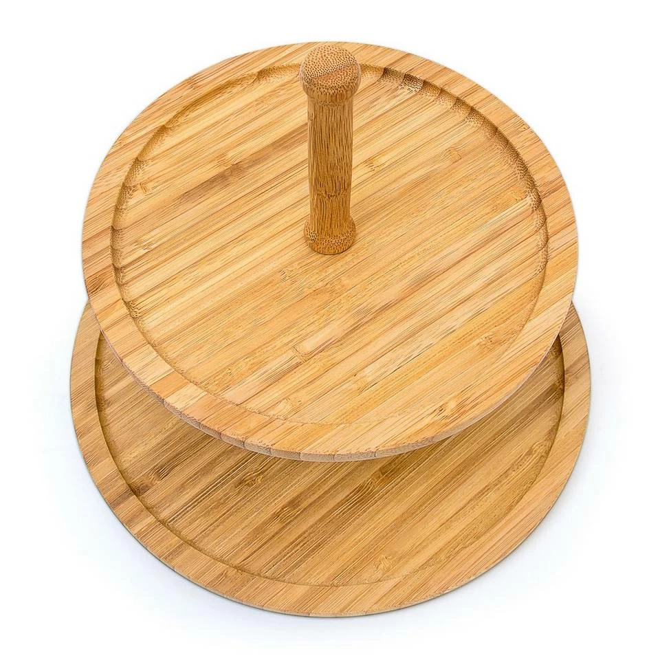 relaxdays Etagere »Etagere Bambus mit 2 Schalen«, Bambus 5 relaxdays Etagere »Etagere Bambus mit 2 Schalen«, Bambus – Bild 5