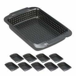 relaxdays Backblech »10 x Backform mit Löchern«, Stahl