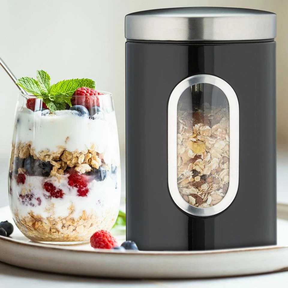 relaxdays Vorratsdose »1 x schwarze Vorratsdose m. Sichtfenster«, Eisen 2 relaxdays Vorratsdose »1 x schwarze Vorratsdose m. Sichtfenster«, Eisen – Bild 2