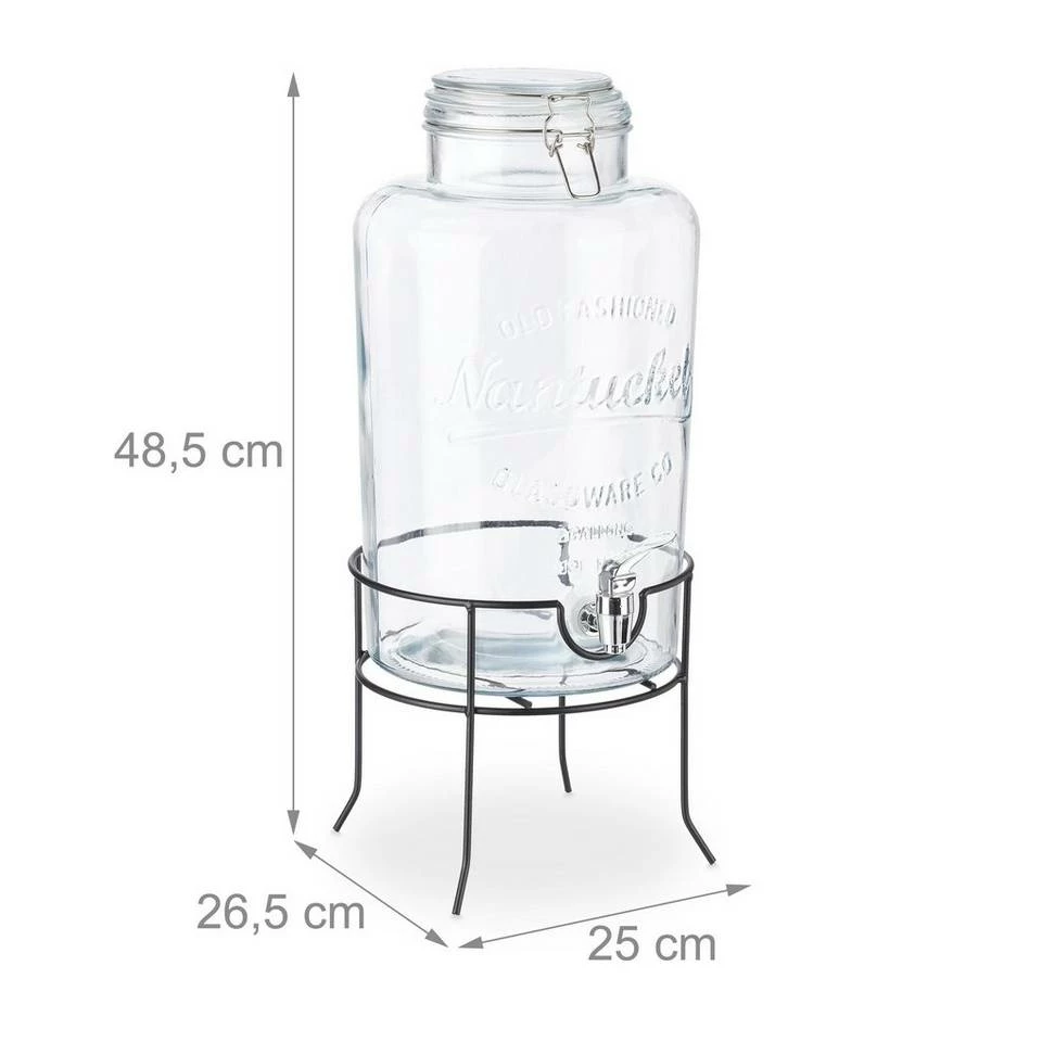 relaxdays Getränkespender Getränkespender Set mit Gläsern 4 relaxdays Getränkespender Getränkespender Set mit Gläsern – Bild 4