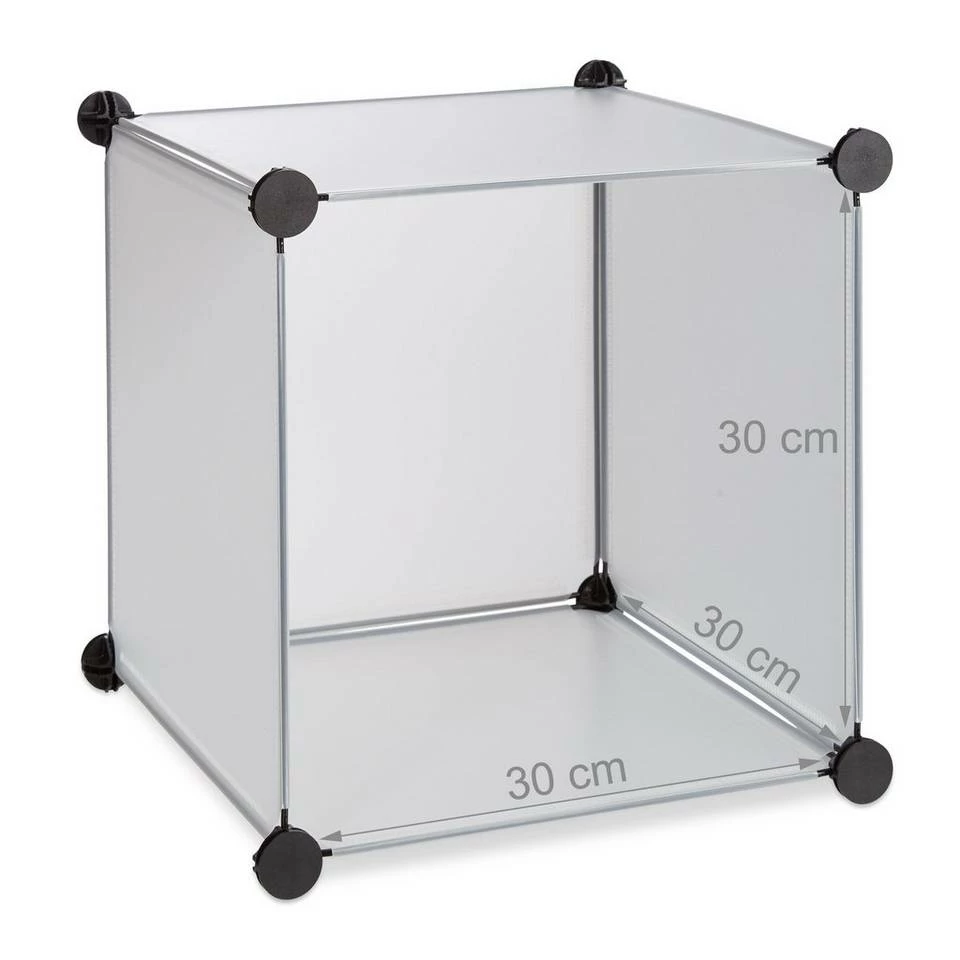 relaxdays Steckregal »Steckregal Kunststoff mit 16 Fächern«, Transparent Schwarz Transparent, Transparent Schwarz, Weiß 5 relaxdays Steckregal »Steckregal Kunststoff mit 16 Fächern«, Transparent Schwarz Transparent, Transparent Schwarz, Weiß – Bild 5