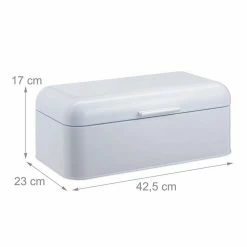 relaxdays Brotkasten »Retro Brotkasten Metall«, Eisen, Weiß Wei&szlig;, Schwarz, Hellblau -Neuetischkultur Verkäufe 2022 a2adf57f edf1 51ae b34c 560cc35445be