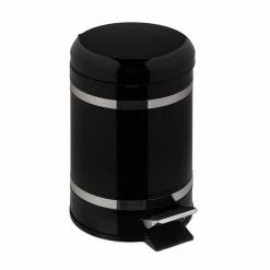 relaxdays Kosmetikeimer »Kosmetikeimer 5l mit Absenkautomatik«, Schwarz Weiß Silber Schwarz, Schwarz Silber, Grau Silber Schwarz