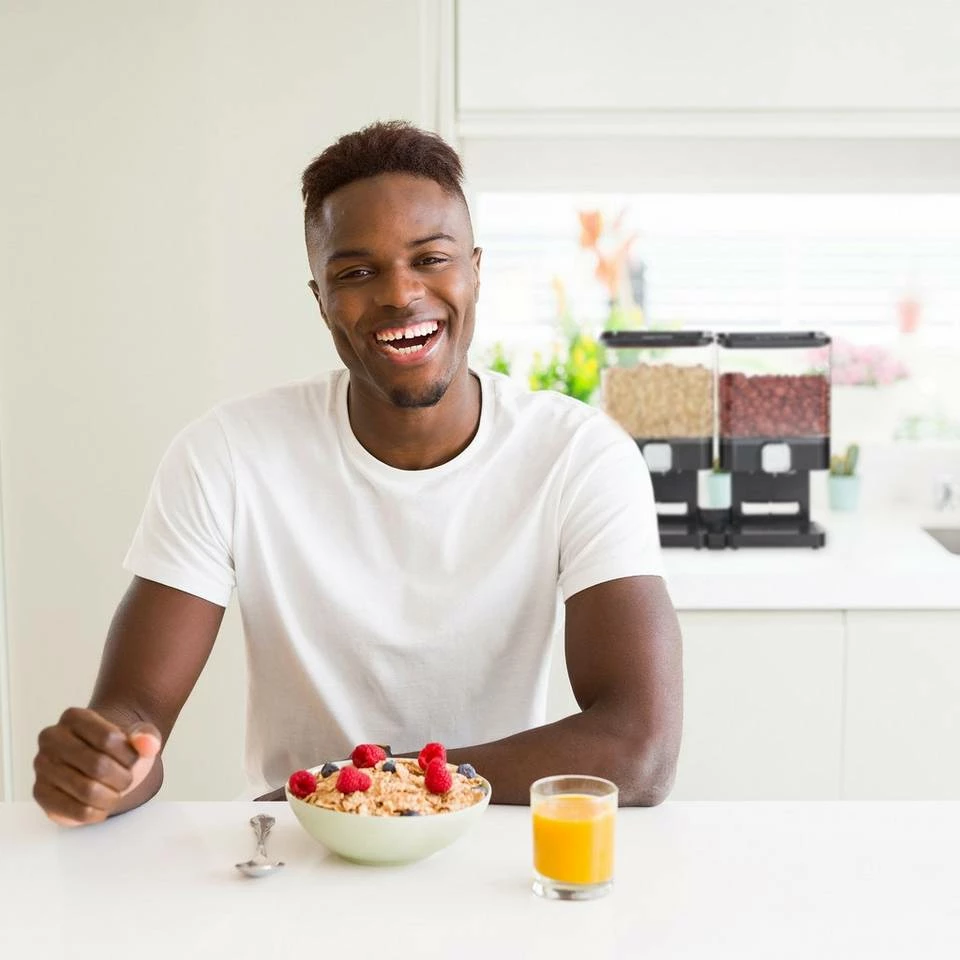 relaxdays Müslispender »Doppelter Müslispender«, Kunststoff, Weiß Schwarz Transparent Silber, Weiß Transparent Silber 3 relaxdays Müslispender »Doppelter Müslispender«, Kunststoff, Weiß Schwarz Transparent Silber, Weiß Transparent Silber – Bild 3