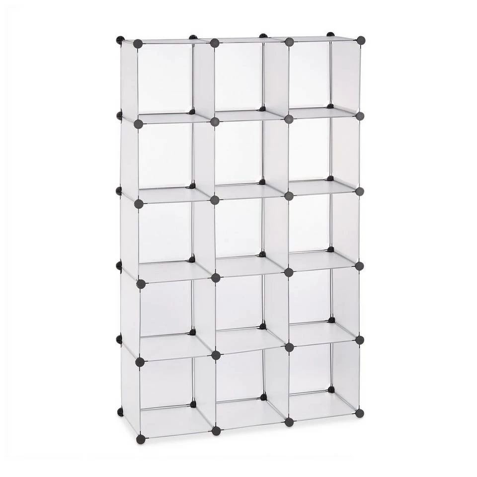 relaxdays Steckregal »Steckregal aus Kunststoff mit 15 Fächern«, Transparent Schwarz, Transparent Schwarz, Weiß 10 relaxdays Steckregal »Steckregal aus Kunststoff mit 15 Fächern«, Transparent Schwarz, Transparent Schwarz, Weiß – Bild 10