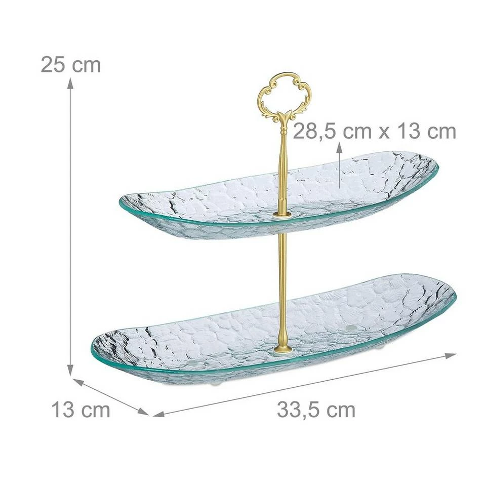 relaxdays Etagere »Zweistöckige Etagere aus Glas«, Glas 4 relaxdays Etagere »Zweistöckige Etagere aus Glas«, Glas – Bild 4