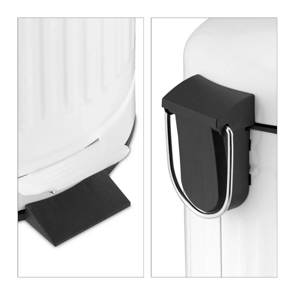 relaxdays Mülleimer »Mülleimer 12 L«, Weiß Grau Schwarz, Schwarz, Weiß Schwarz 8 relaxdays Mülleimer »Mülleimer 12 L«, Weiß Grau Schwarz, Schwarz, Weiß Schwarz – Bild 8