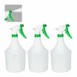 relaxdays Sprühflasche »3 x Sprühflasche weiß-grün«, 1 Liter