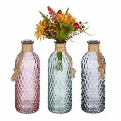 relaxdays Gläser-Set »Dekogläser mit Seil 3er Set«, Glas