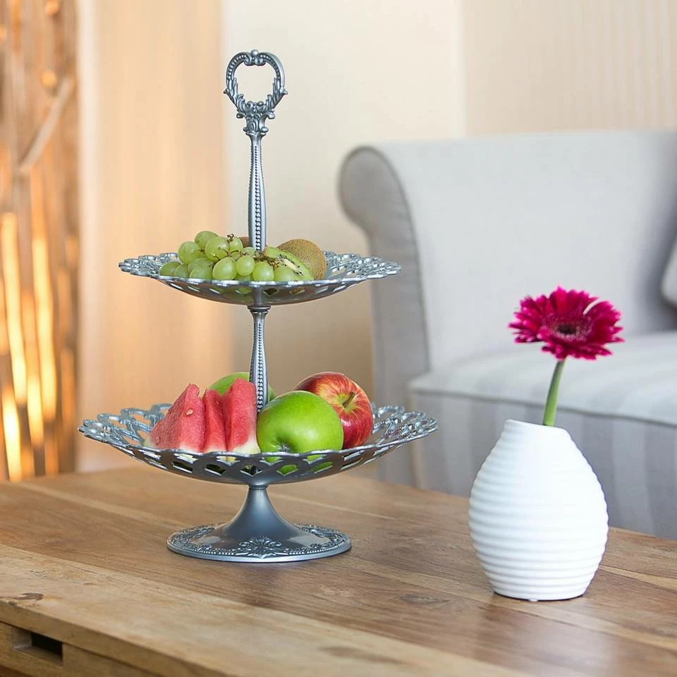 relaxdays Etagere »3 x Etagere Metall silber«, Aluminium 2 relaxdays Etagere »3 x Etagere Metall silber«, Aluminium – Bild 2