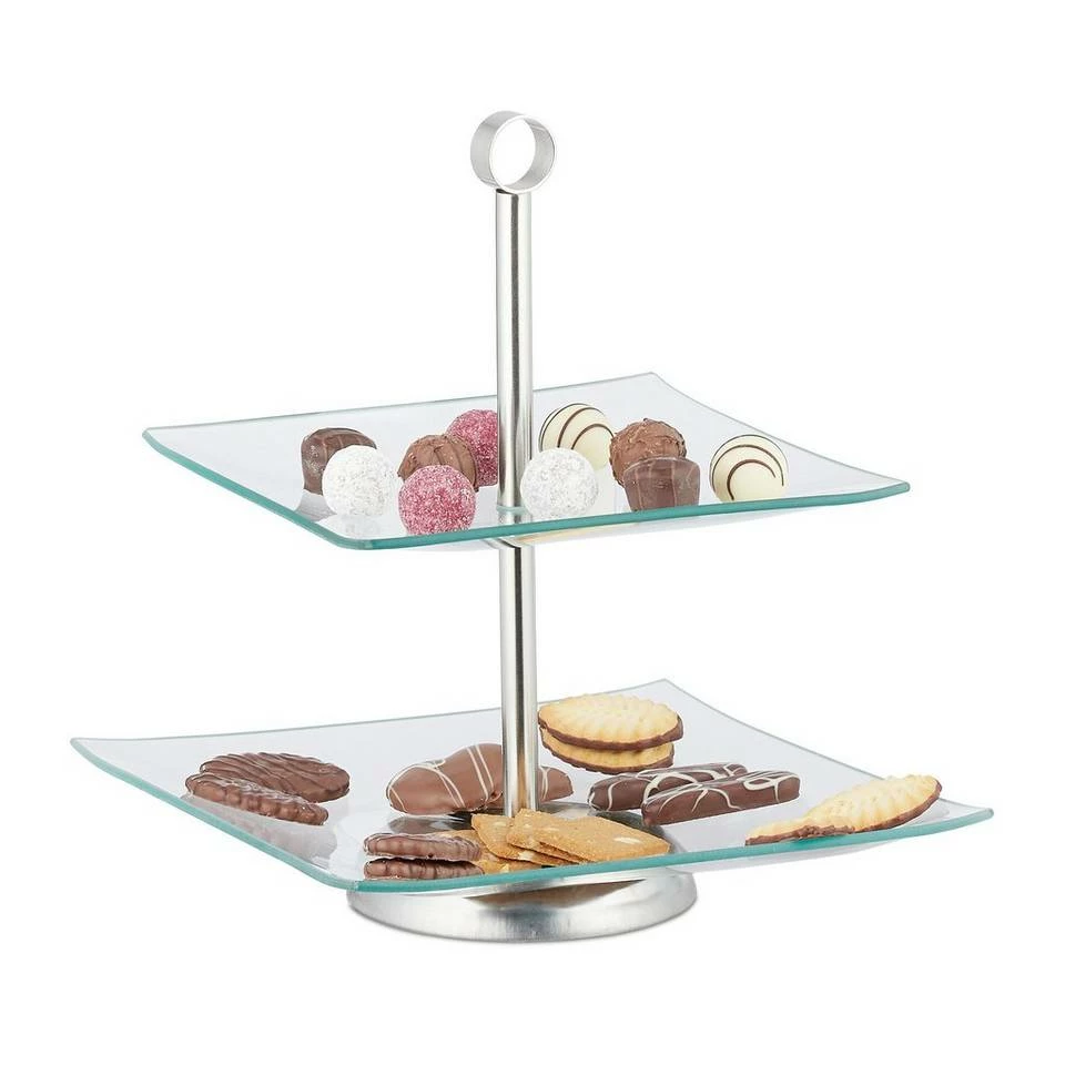 relaxdays Etagere »Etagere 2-stufig«, Glas 1 relaxdays Etagere »Etagere 2-stufig«, Glas