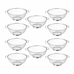 relaxdays Küchensieb »10 x Standsieb Edelstahl«, Edelstahl