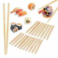relaxdays Essstäbchen »20 x Paar Essstäbchen Bambus«