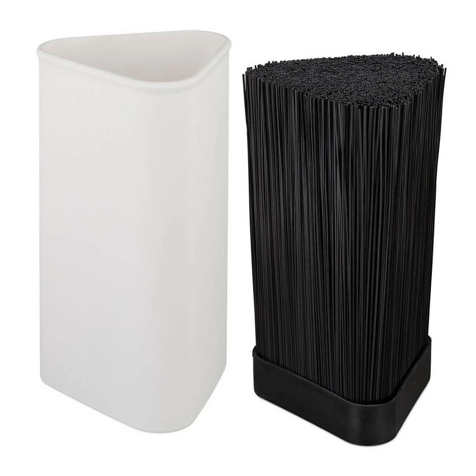 relaxdays Messerblock »Messerblock mit Borsteneinsatz dreieckig«, Weiß Weiß Schwarz, Schwarz 6 relaxdays Messerblock »Messerblock mit Borsteneinsatz dreieckig«, Weiß Weiß Schwarz, Schwarz – Bild 6