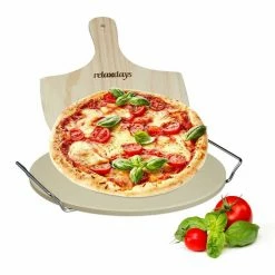 relaxdays Pizzastein »Pizzastein Set rund«, Cordierit