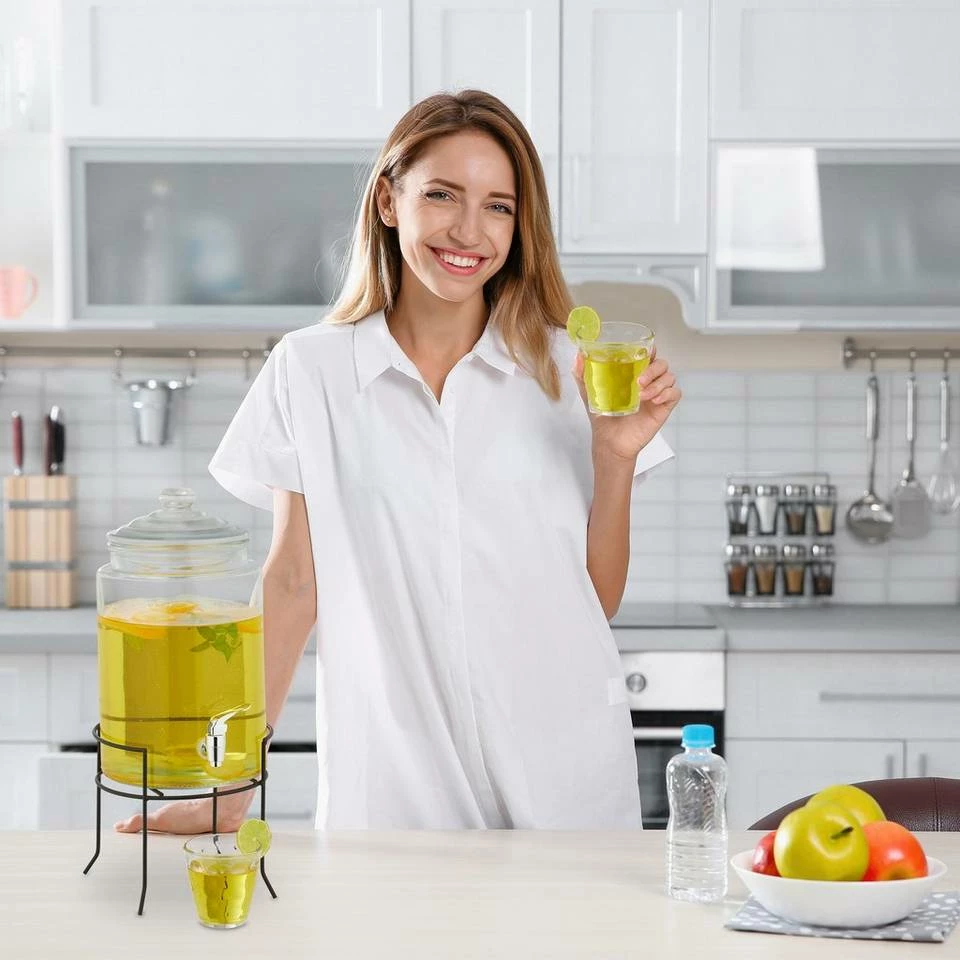 relaxdays Getränkespender Getränkespender Set mit 4 Trinkgläsern 3 relaxdays Getränkespender Getränkespender Set mit 4 Trinkgläsern – Bild 3