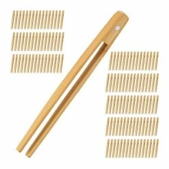 relaxdays Sandwich-Zange 128 x Bambuszange klein