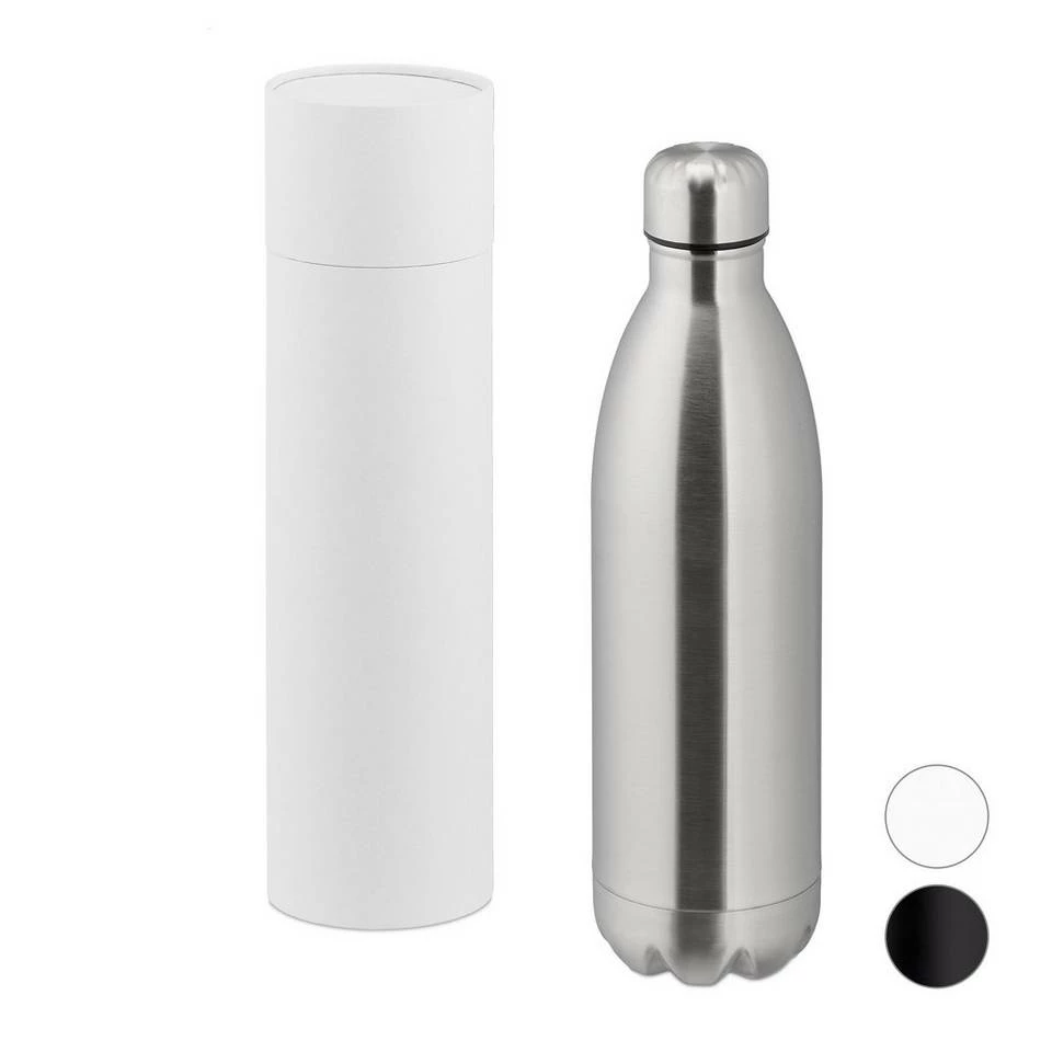 relaxdays Isolierflasche »1 x Thermo Trinkflasche 1 Liter silber« 1 relaxdays Isolierflasche »1 x Thermo Trinkflasche 1 Liter silber«