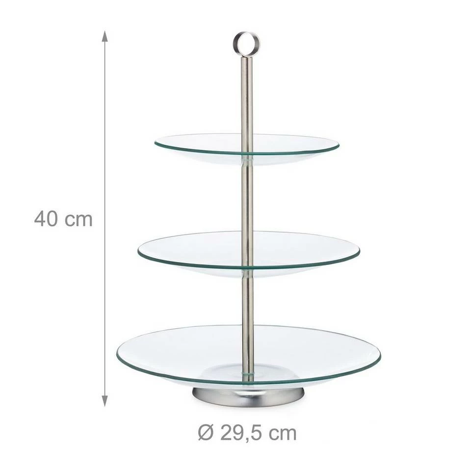 relaxdays Etagere »8 x Runde Etagere 3-stufig«, Glas 4 relaxdays Etagere »8 x Runde Etagere 3-stufig«, Glas – Bild 4
