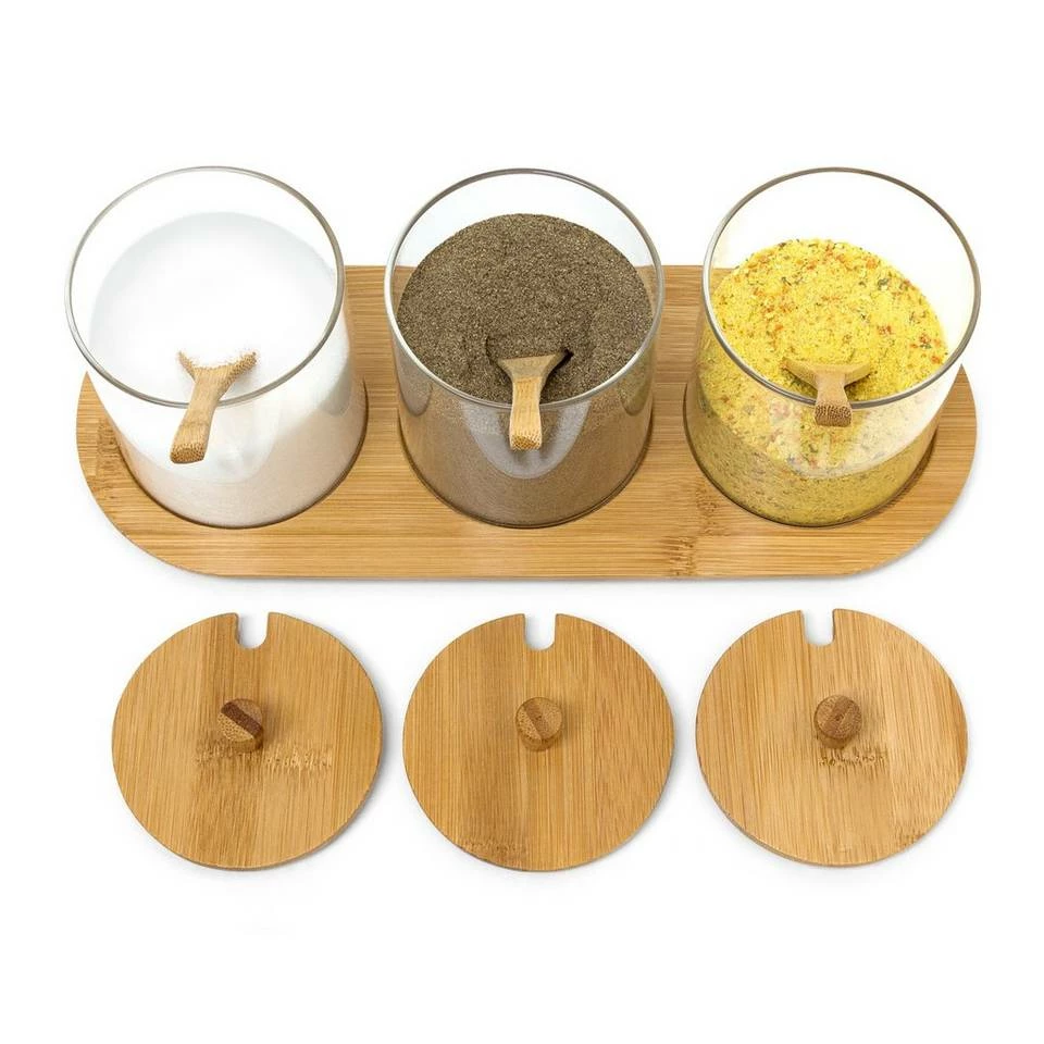 relaxdays Gewürzbehälter »Gewürzgläser JIAO«, Bambus 2 relaxdays Gewürzbehälter »Gewürzgläser JIAO«, Bambus – Bild 2