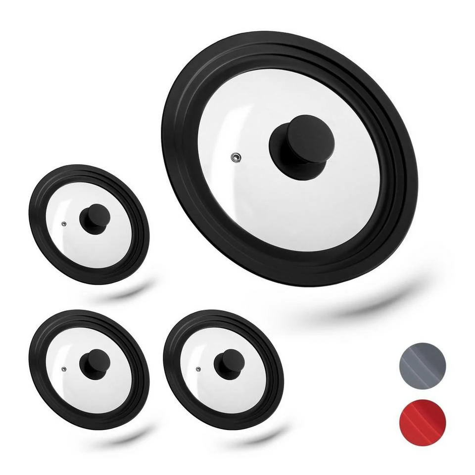 relaxdays Topfdeckel »4x Topfdeckel 20-24 cm Silikon schwarz« 1 relaxdays Topfdeckel »4x Topfdeckel 20-24 cm Silikon schwarz«