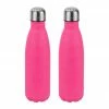 relaxdays Isolierflasche »2 x Trinkflasche Edelstahl pink«