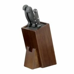 relaxdays Messerblock »Dunkelbrauner Messerblock mit Borsten«
