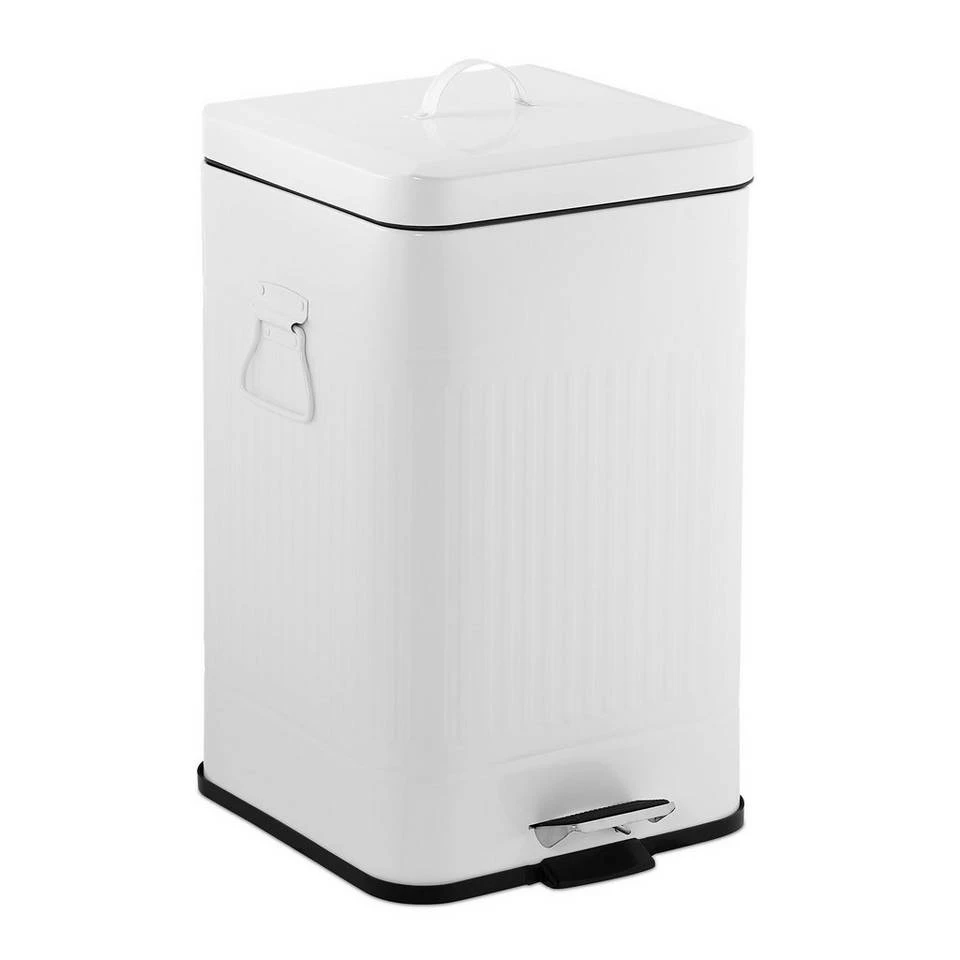 relaxdays Mülleimer »Retro Treteimer 20 Liter«, hellgrau Schwarz, Weiß Schwarz, Grau Schwarz 11 relaxdays Mülleimer »Retro Treteimer 20 Liter«, hellgrau Schwarz, Weiß Schwarz, Grau Schwarz – Bild 11