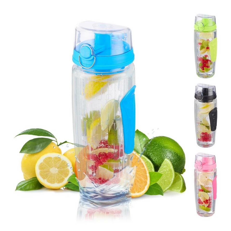 relaxdays Trinkflasche »1 x Trinkflasche mit Obsteinsatz blau« 1 relaxdays Trinkflasche »1 x Trinkflasche mit Obsteinsatz blau«