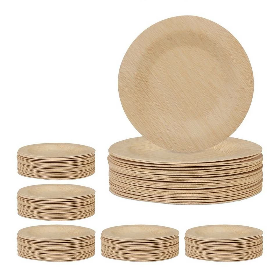 relaxdays Einwegteller »150 x Bambus Teller rund 18 cm« 1 relaxdays Einwegteller »150 x Bambus Teller rund 18 cm«