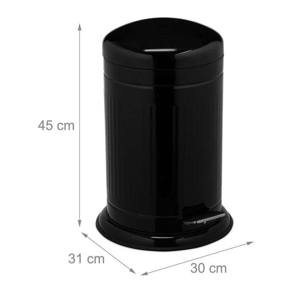 relaxdays Mülleimer »Mülleimer 12 l«, Schwarz Weiß Schwarz Silber, Schwarz Silber Silber, Grau Schwarz Silber 4 relaxdays Mülleimer »Mülleimer 12 l«, Schwarz Weiß Schwarz Silber, Schwarz Silber Silber, Grau Schwarz Silber – Bild 4