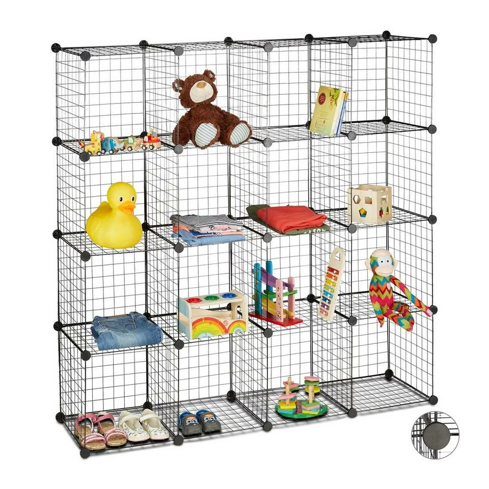 relaxdays Steckregal »Steckregal Drahtgitter 16 Fächer«, 30 x 30 cm 12 relaxdays Steckregal »Steckregal Drahtgitter 16 Fächer«, 30 x 30 cm – Bild 12