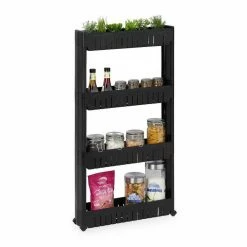 relaxdays Rollwagen »Schmaler Nischenwagen mit 4 Ablagen«, Weiß Wei&szlig;, Schwarz -Neuetischkultur Verkäufe 2022 b338f240 3dfd 56e8 8877 1cd1af010c8f