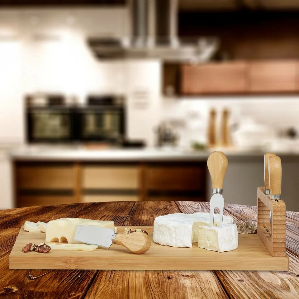 relaxdays Käsebrett »Bambus Käsebrett mit Besteck«, Bambus 6 relaxdays Käsebrett »Bambus Käsebrett mit Besteck«, Bambus – Bild 6
