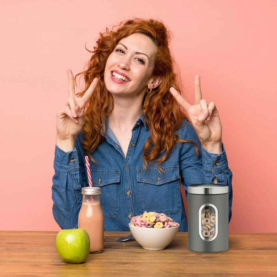 relaxdays Vorratsdose »1 x rote Vorratsdose mit Sichtfenster«, Eisen 5 relaxdays Vorratsdose »1 x rote Vorratsdose mit Sichtfenster«, Eisen – Bild 5