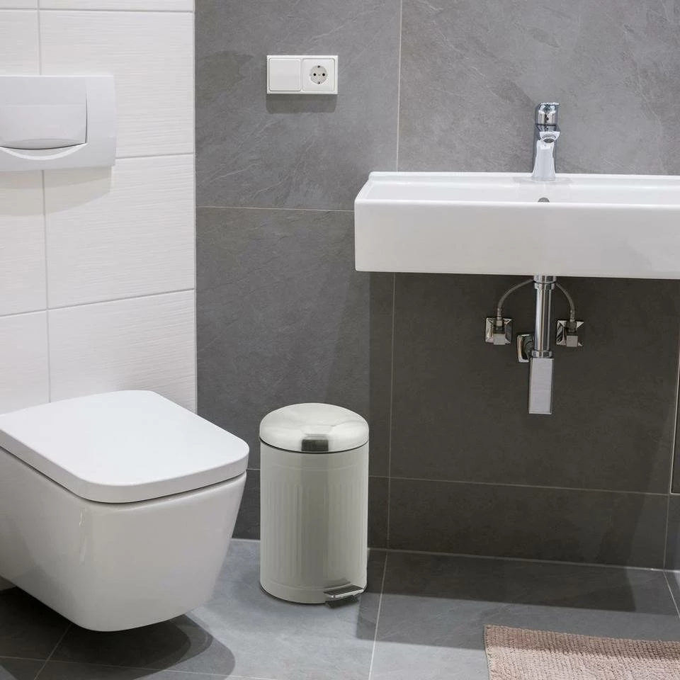 relaxdays Mülleimer »Mülleimer 12 Liter«, hellgrau Grau Silber Schwarz, Schwarz Silber, Weiß Silber Schwarz 2 relaxdays Mülleimer »Mülleimer 12 Liter«, hellgrau Grau Silber Schwarz, Schwarz Silber, Weiß Silber Schwarz – Bild 2