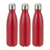 relaxdays Isolierflasche »3 x Trinkflasche Edelstahl rot«