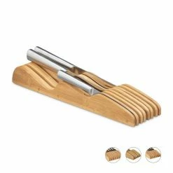 relaxdays Messerblock »Messerblock Bambus für Schublade«, M