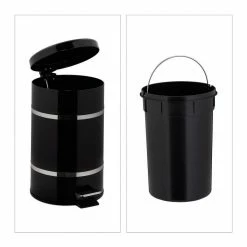 relaxdays Mülleimer »Mülleimer 12 l«, Schwarz Wei&szlig; Schwarz Silber, Schwarz Silber, Grau Schwarz Silber -Neuetischkultur Verkäufe 2022 b843990d c3d0 5cef 8fe0 29c76b73f1fb