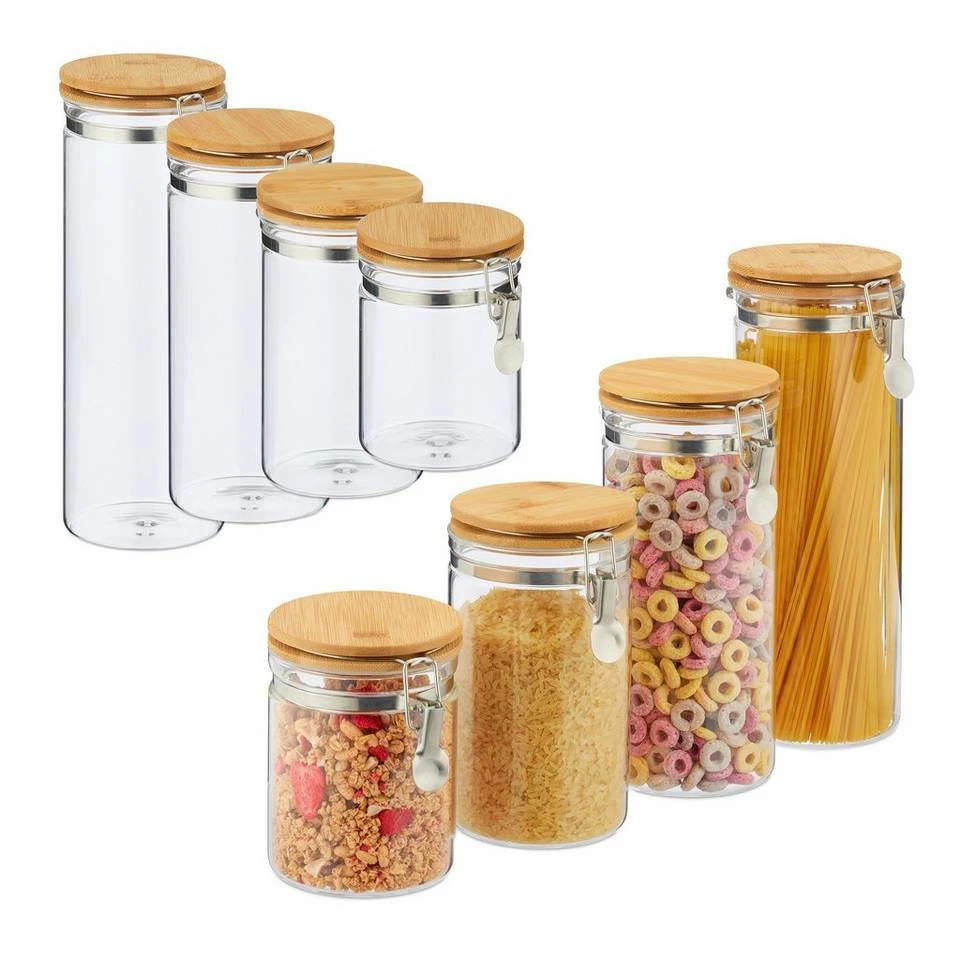 relaxdays Vorratsglas »8 x Vorratsglas«, Glas 1 relaxdays Vorratsglas »8 x Vorratsglas«, Glas