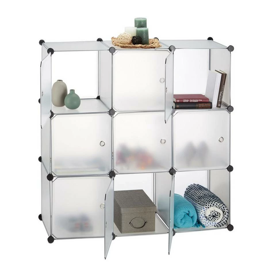 relaxdays Steckregal »Steckregal Kunststoff 9 Fächer«, Schwarz Transparent Schwarz Silber, Schwarz Transparent Silber, Weiß Transparent Silber 12 relaxdays Steckregal »Steckregal Kunststoff 9 Fächer«, Schwarz Transparent Schwarz Silber, Schwarz Transparent Silber, Weiß Transparent Silber – Bild 12