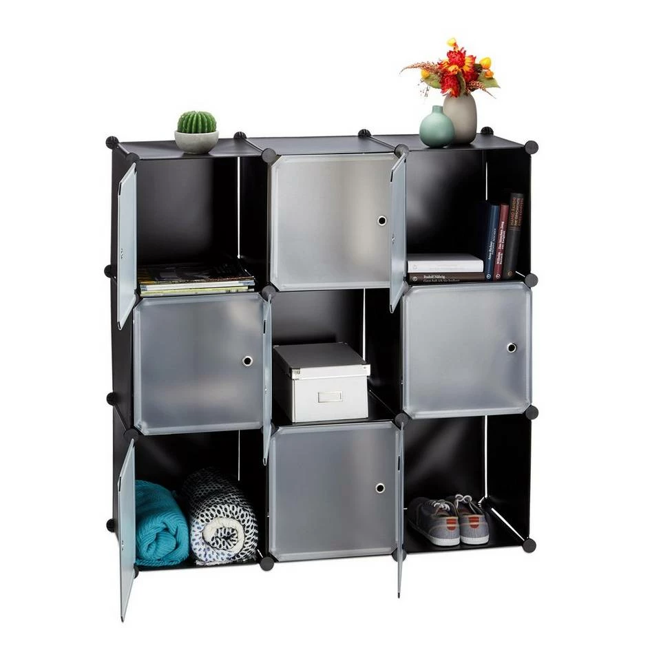 relaxdays Steckregal »Steckregal Kunststoff 9 Fächer«, Schwarz Transparent Schwarz Silber, Schwarz Transparent Silber, Weiß Transparent Silber 1 relaxdays Steckregal »Steckregal Kunststoff 9 Fächer«, Schwarz Transparent Schwarz Silber, Schwarz Transparent Silber, Weiß Transparent Silber