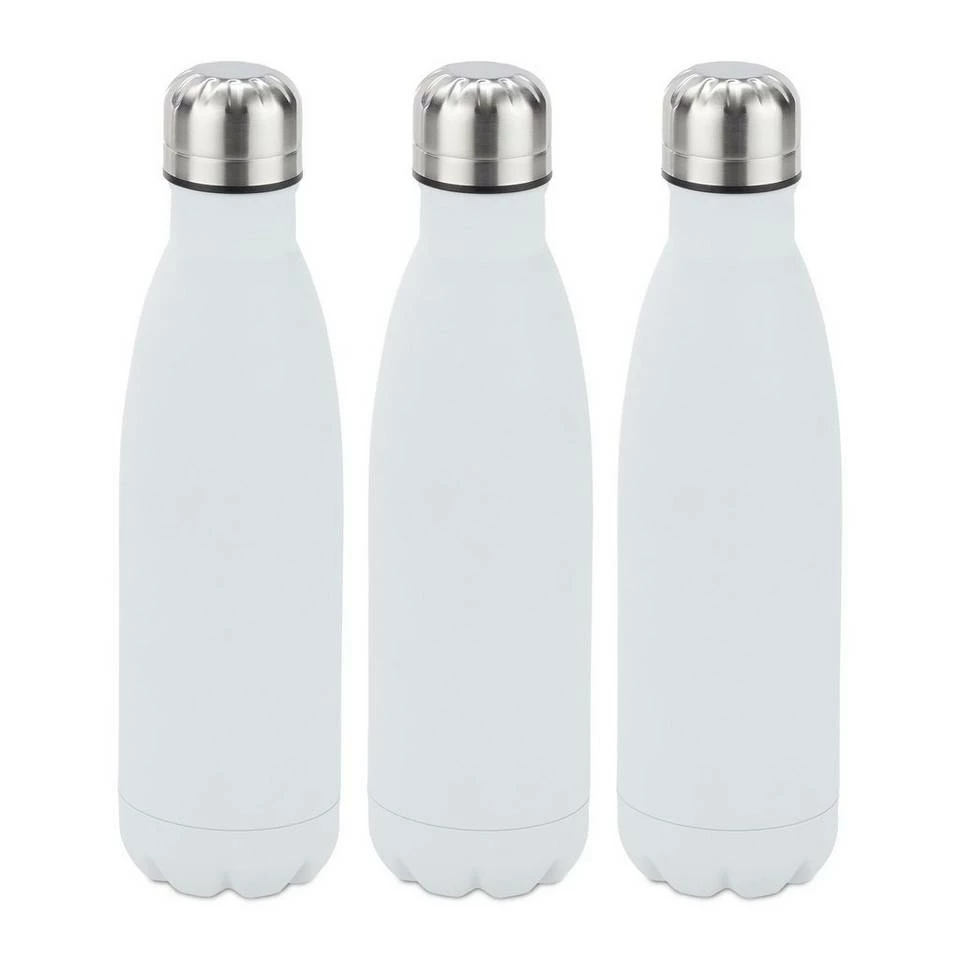 relaxdays Isolierflasche »3 x Trinkflasche Edelstahl weiß« 1 relaxdays Isolierflasche »3 x Trinkflasche Edelstahl weiß«