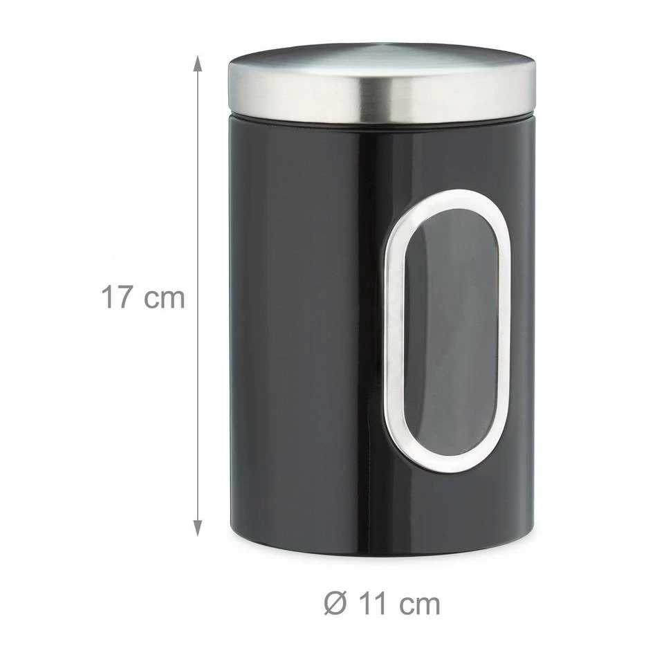 relaxdays Vorratsdose »1 x schwarze Vorratsdose m. Sichtfenster«, Eisen 4 relaxdays Vorratsdose »1 x schwarze Vorratsdose m. Sichtfenster«, Eisen – Bild 4