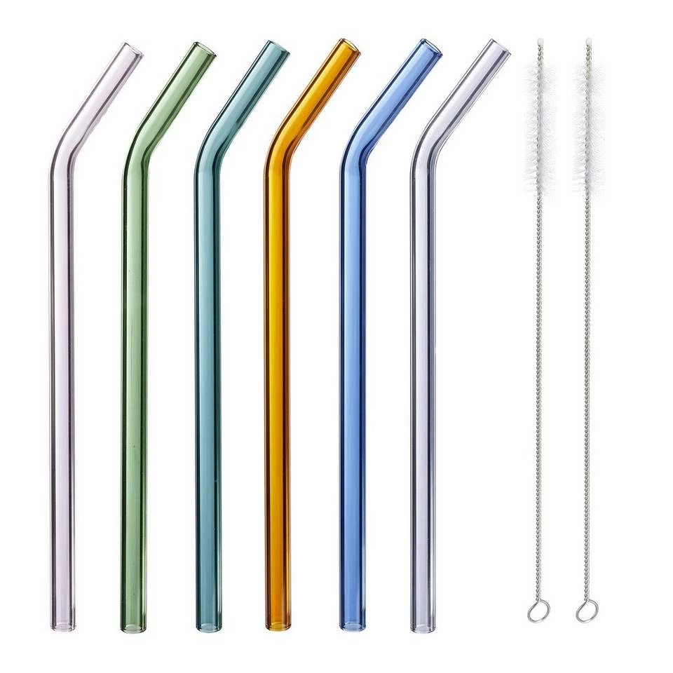 relaxdays Trinkhalme »6 x Strohhalm Glas gebogen bunt 23 cm« 1 relaxdays Trinkhalme »6 x Strohhalm Glas gebogen bunt 23 cm«