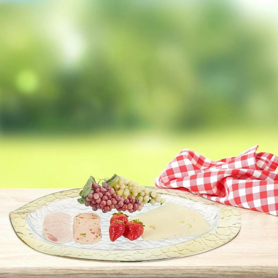 relaxdays Servierteller »Ovaler Servierteller mit Goldrand«, Glas 2 relaxdays Servierteller »Ovaler Servierteller mit Goldrand«, Glas – Bild 2