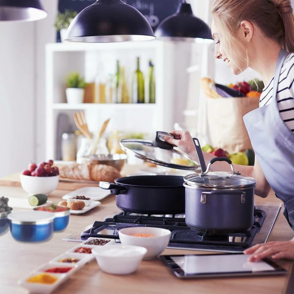 relaxdays Schüssel »Schüssel Set mit Deckel 3-teilig«, Edelstahl, Grün Rot Silber Transparent, Dunkelblau Silber Transparent, Dunkelgrün Silber Transparent 3 relaxdays Schüssel »Schüssel Set mit Deckel 3-teilig«, Edelstahl, Grün Rot Silber Transparent, Dunkelblau Silber Transparent, Dunkelgrün Silber Transparent – Bild 3