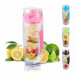 relaxdays Trinkflasche »1 x Trinkflasche mit Obsteinsatz pink«